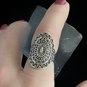 Sterling Silver Handcarved Mandala Ring